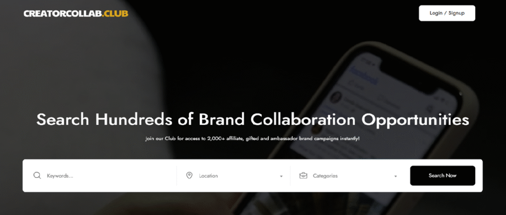 creatorcollab.club website